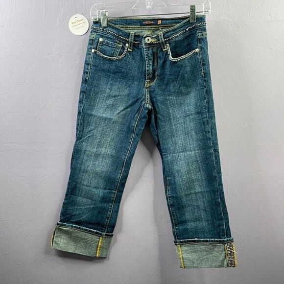 Vertigo Pairs Capris Jeans Acid Wash Size 2 - Picture 1 of 10